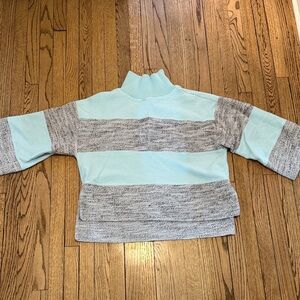 Anthropologie Daily Practice Striped Blue and Gray Sweatshirt